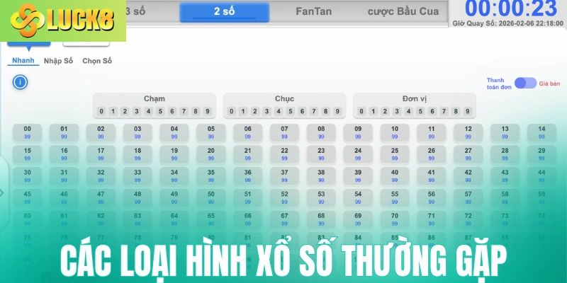 Các loại hình xổ số Luck8 thường gặp
