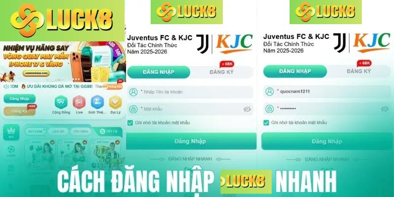 Cách đăng nhập Luck8 nhanh trong 30 giây