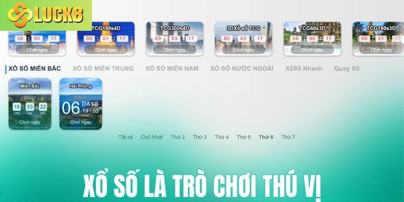 Xổ số là trò chơi thú vị tại nhà cái Luck8